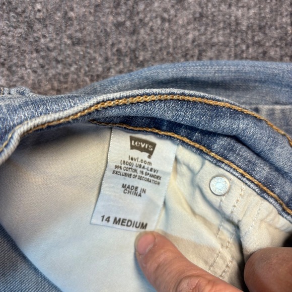 Levi's 512 Straight Jeans Women 14 Medium Blue Perfectly Slimming Denim Stretch - Picture 4 of 8